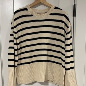 Striped Black and Cream Women's Sweater